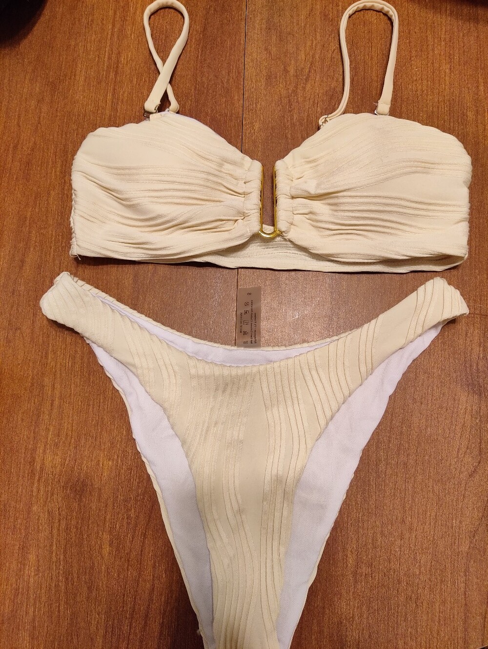 Ivory Ruched Bikini Set - Women's Two-Piece Swimwear
